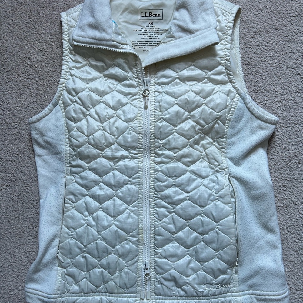 L.L. Bean Women's Cream Quilted Vest